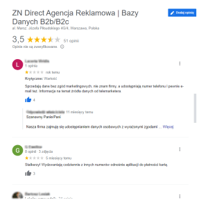 ZN Direct Agencja Reklamowa negatywna opinia na temat usługi